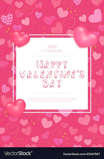 conceptual pink poster for valentines day