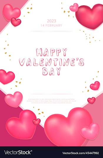conceptual poster for valentines day 3d hearts