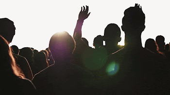 Concert-goer's silhouette border collage element | Free PSD - rawpixel