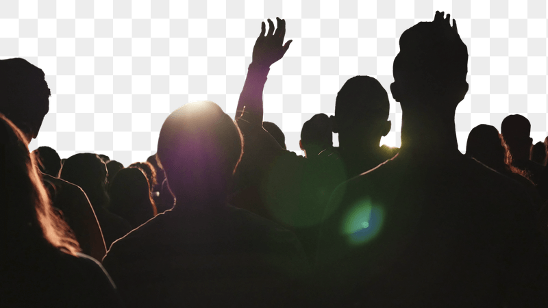 Concert-goer's silhouette png border sticker, | Free PNG - rawpixel