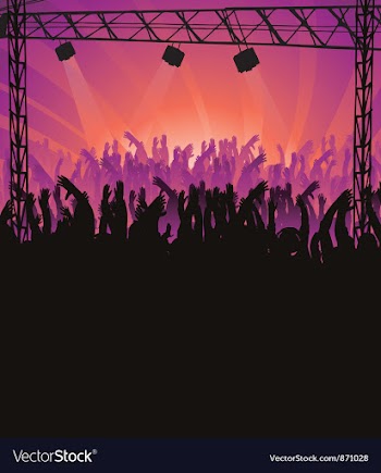 Concert poster with crowd vector image