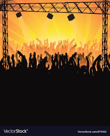 Concert poster with crowd vector image