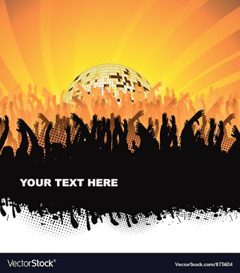 Concert poster with crowd vector image