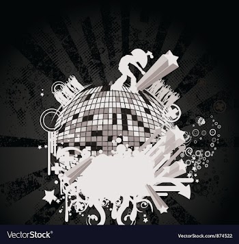 Concert poster with discoball vector image