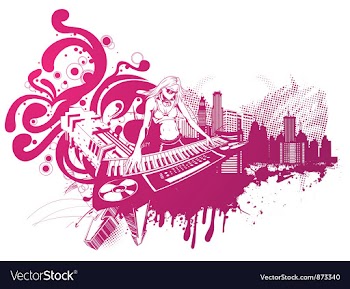 Concert poster with dj girl vector image