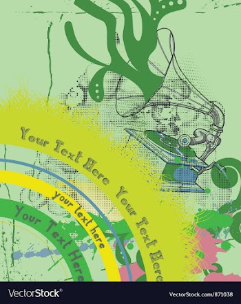 Concert poster with gramophone vector image