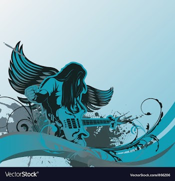Concert poster with guitar player vector image