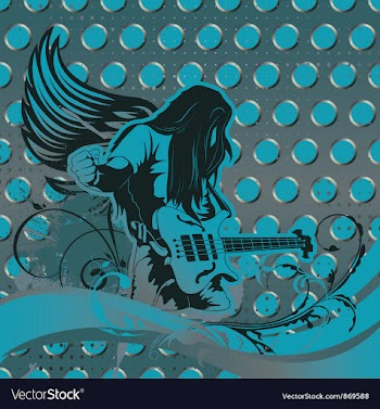Concert poster with guitar player vector image
