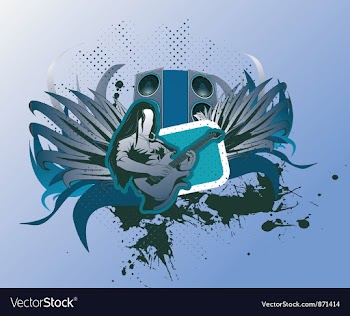 Concert poster with guitar player vector image