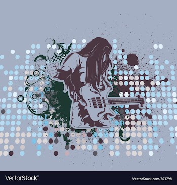 Concert poster with guitar player vector image