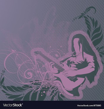Concert poster with guitar player vector image