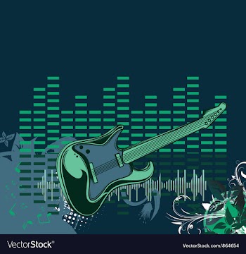 Concert poster with guitar vector image