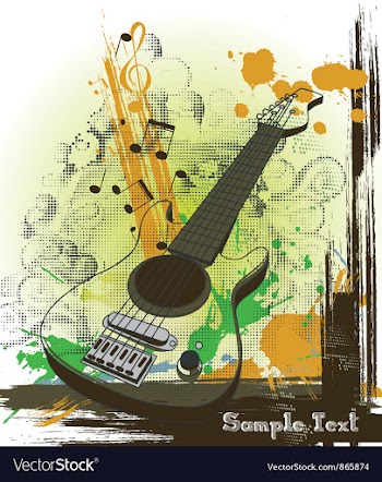 Concert poster with guitar vector image