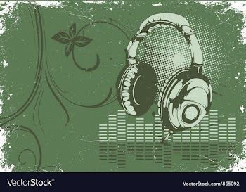 Concert poster with headphones vector image