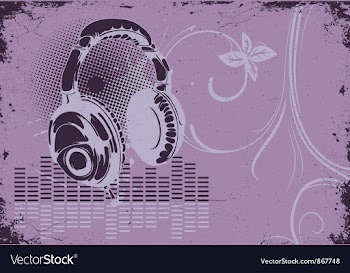 Concert poster with headphones vector image