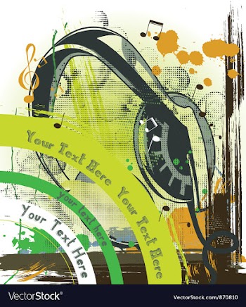 Concert poster with headphones vector image