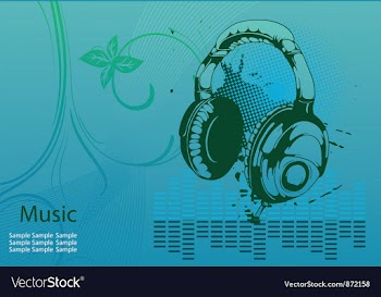 Concert poster with headphones vector image