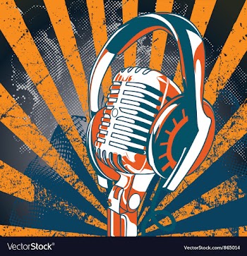 Concert poster with microphone vector image
