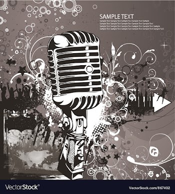 Concert poster with microphone vector image