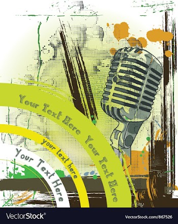 Concert poster with microphone vector image