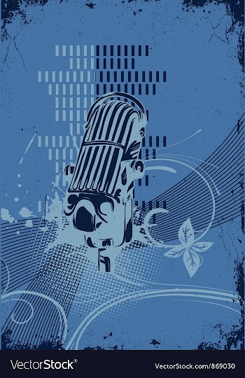 Concert poster with microphone vector image