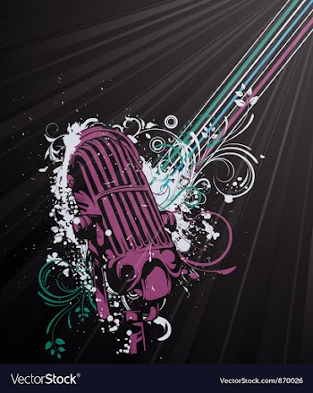 Concert poster with microphone vector image