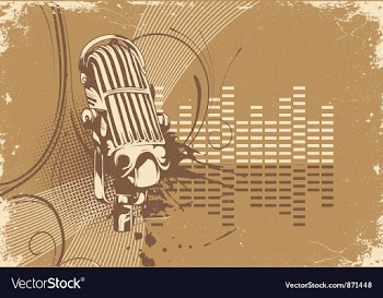 Concert poster with microphone vector image