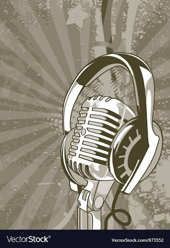 Concert poster with microphone vector image
