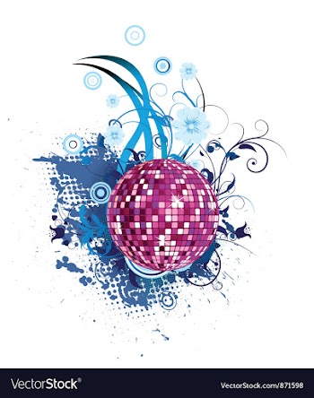 Concert poster with mirrorball vector image