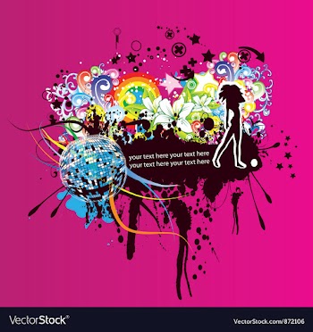 Concert poster with mirrorball vector image
