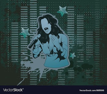 Concert poster with singer vector image