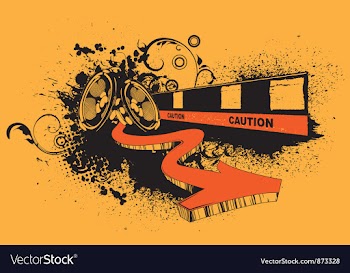 Concert poster with speakers and 3d arrow vector image