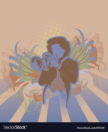Concert poster with trumpet player vector image