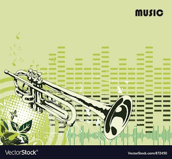 Concert poster with trumpet vector image
