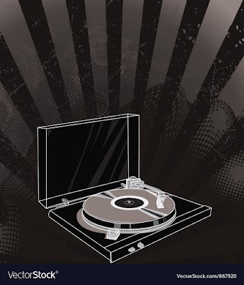 Concert poster with turntable vector image