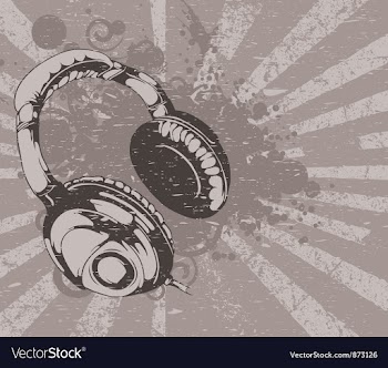 Concert wallpaper with headphones vector image