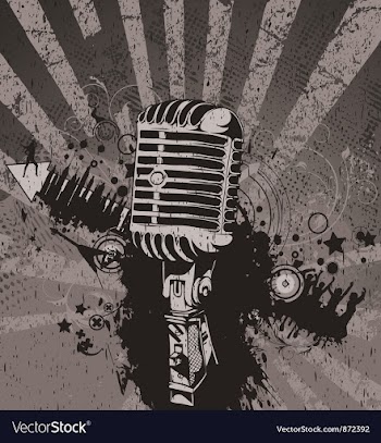 Concert wallpaper with microphone vector image