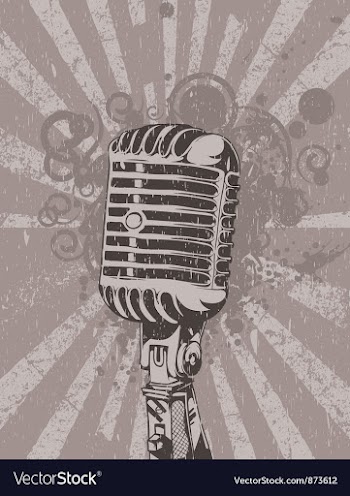 Concert wallpaper with microphone vector image