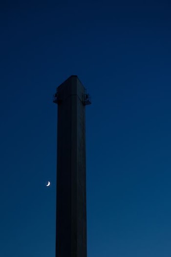 concrete building at night