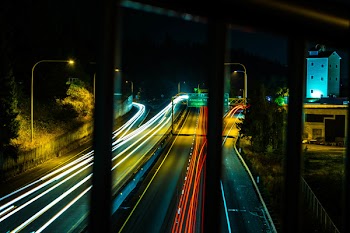 Concrete Road during Night Time