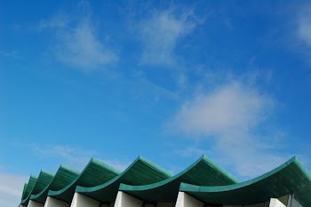 concrete structure with green roof