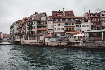 concrete structures near body of water