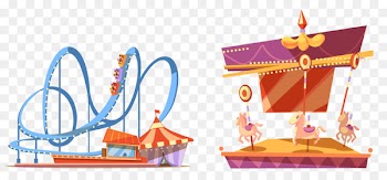 Coney Island Universal Orlando Amusement park Roller coaster - Vector Amusement Park 