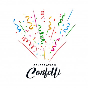 Confetti and serpentine explosion background Free Vector