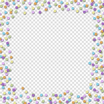 Confetti Border, polka-dot frame transparent background PNG clipart