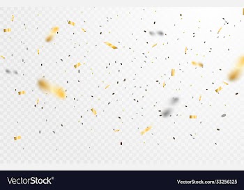 confetti elements falling on transparent
