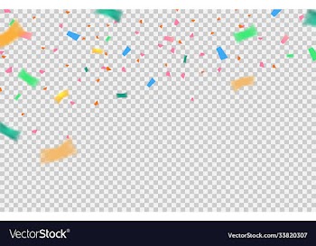 confetti elements falling on transparent