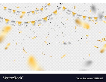 confetti elements falling on transparent
