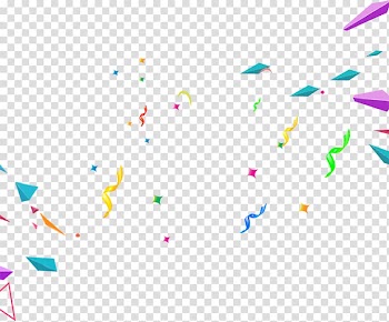 Confetti illustration, Geometric shape, Colored ribbons floating geometry transparent background PNG clipart