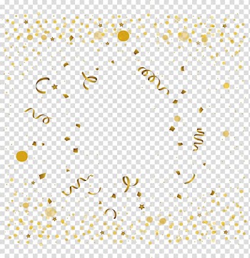 Confetti illustration, Gold Euclidean , The golden ribbon floating transparent background PNG clipart